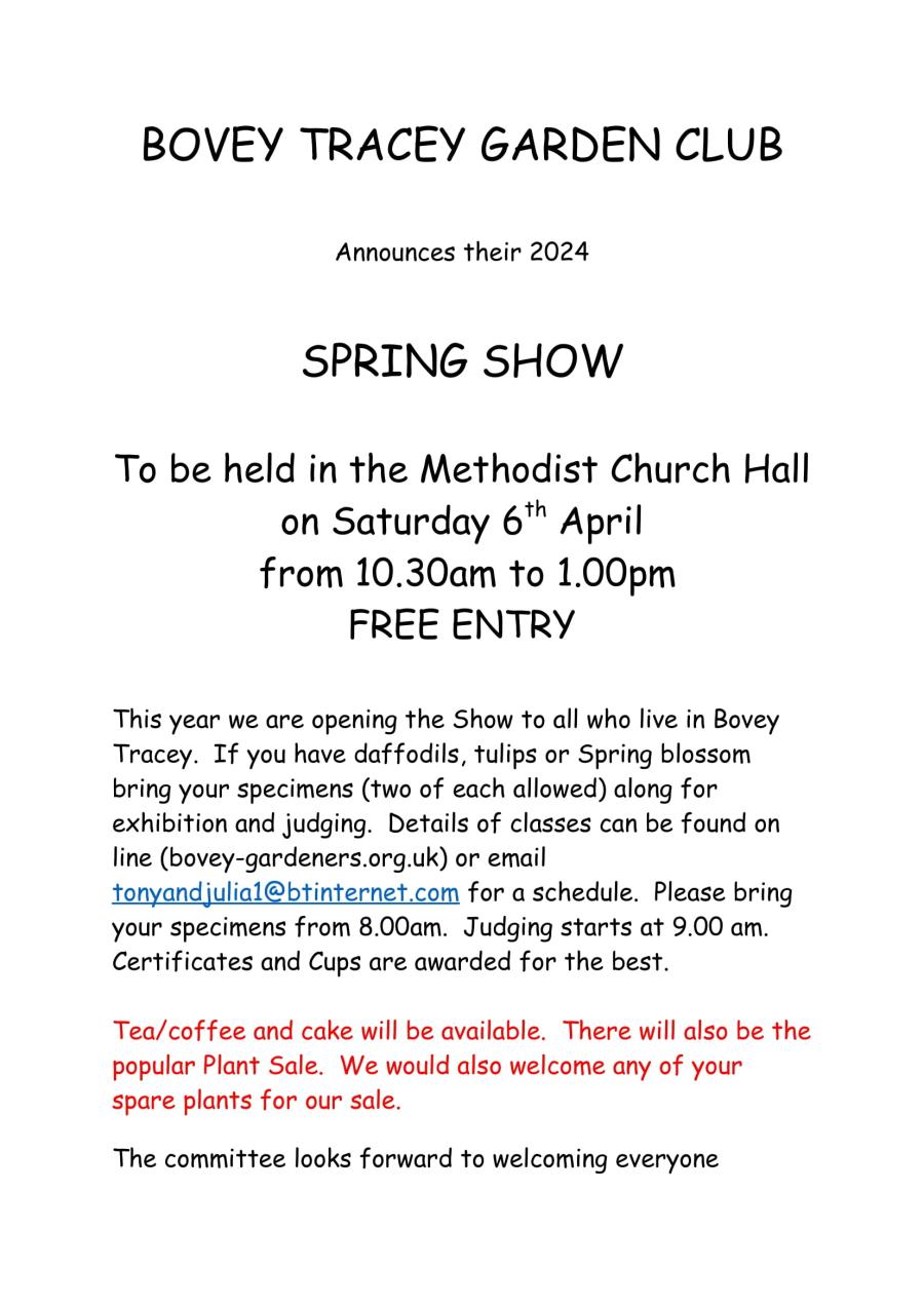 Spring Show Bovey Tracey Garden Club image 1