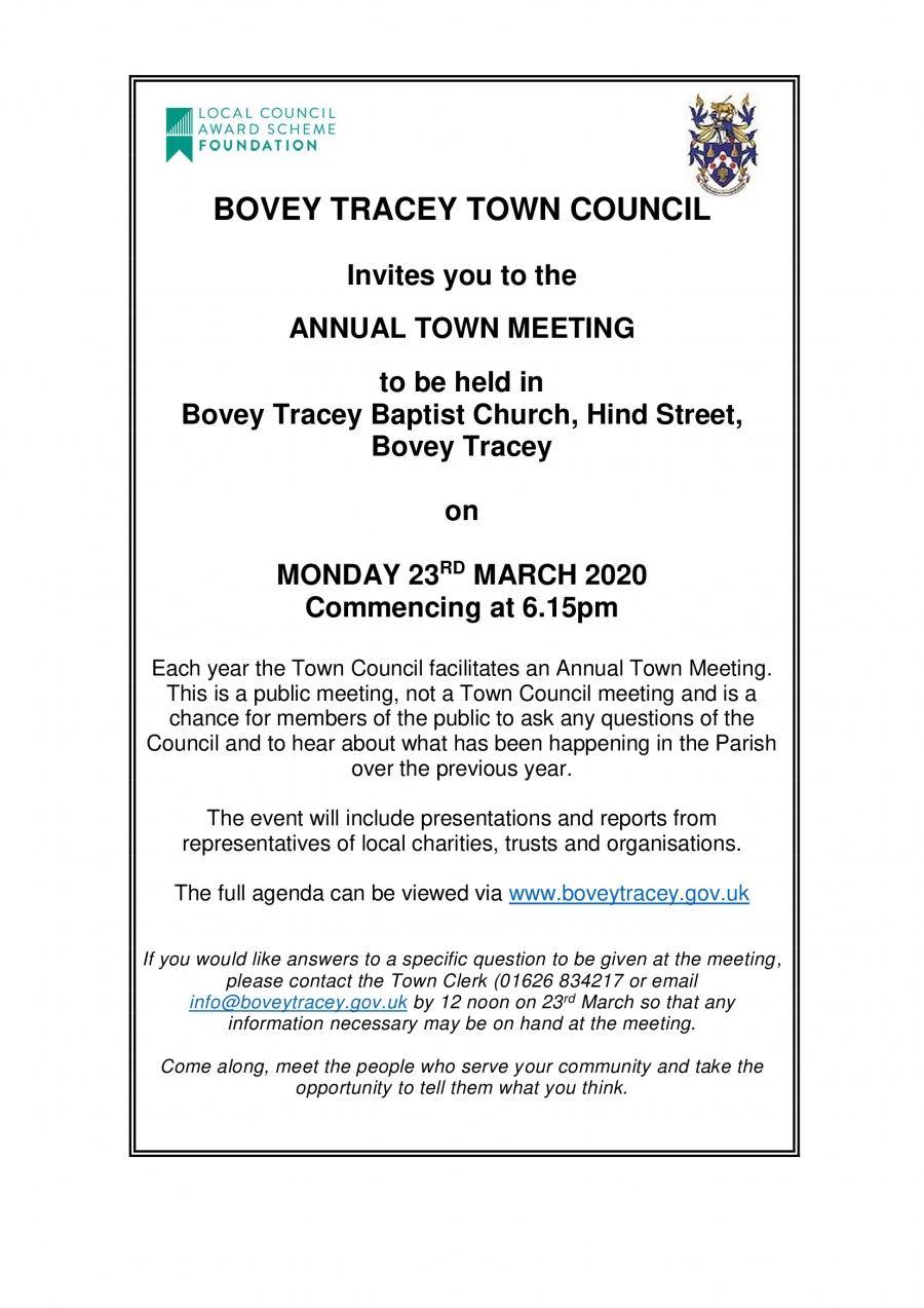 Bovey Tracey Annual Town Meeting image 1